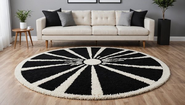 Le tapis rond noir et blanc : élégance et confort chez vous
