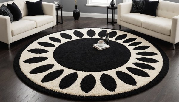 10 raisons d'adopter un tapis rond noir et blanc chez soi